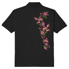 和柄ポロシャツ　梅折枝桜　[メンズ半袖]|和柄ポロシャツ [メンズ]