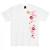 和柄Ｔシャツ　流水桜丸紋　[レディース半袖]|和柄Ｔシャツ [半袖,レディース,通常プリント]|和柄Ｔシャツ [レディース半袖]