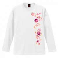 和柄Ｔシャツ　流水桜丸紋　[レディース長袖]|和柄Ｔシャツ [長袖,レディース,通常プリント]|和柄Ｔシャツ [レディース長袖]