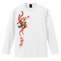 和柄Ｔシャツ　吉祥桜鳳凰　[レディース長袖]|和柄Ｔシャツ [長袖,レディース,通常プリント]|和柄Ｔシャツ [レディース長袖]
