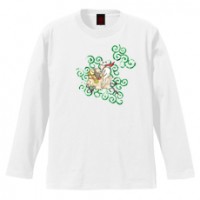 和柄Ｔシャツ　唐草羊戯画　[レディース長袖]|和柄Ｔシャツ [長袖,レディース,通常プリント]|和柄Ｔシャツ [レディース長袖]