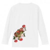 和柄Ｔシャツ　唐獅子牡丹　[レディース長袖(バックプリント)]|和柄Ｔシャツ [長袖,レディース,バックプリント]|和柄Ｔシャツ [レディース長袖]