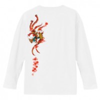 和柄Ｔシャツ　吉祥桜鳳凰　[レディース長袖(バックプリント)]|和柄Ｔシャツ [長袖,レディース,バックプリント]|和柄Ｔシャツ [レディース長袖]