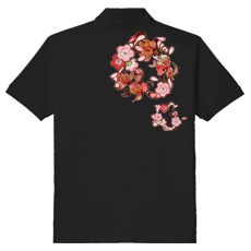 和柄ポロシャツ　桜金魚　[メンズ半袖]|和柄ポロシャツ [メンズ]