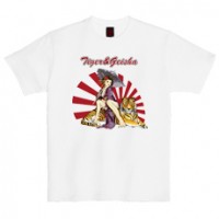 和柄Ｔシャツ　猛虎芸者　[レディース半袖]|和柄Ｔシャツ [半袖,レディース,通常プリント]|和柄Ｔシャツ [レディース半袖]