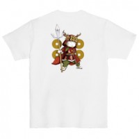 和柄Ｔシャツ　武将猫_幸村　[レディース半袖(バックプリント)]|和柄Ｔシャツ [半袖,レディース,バックプリント]|和柄Ｔシャツ [レディース半袖]