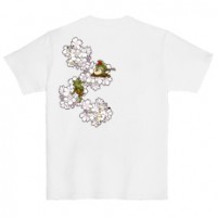 和柄Ｔシャツ　鳥獣戯画_桜酒宴　[レディース半袖(バックプリント)]|和柄Ｔシャツ [半袖,レディース,バックプリント]|和柄Ｔシャツ [レディース半袖]