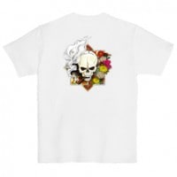 和柄Ｔシャツ　薫煙髑髏　[レディース半袖(バックプリント)]|和柄Ｔシャツ [半袖,レディース,バックプリント]|和柄Ｔシャツ [レディース半袖]