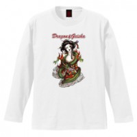 和柄Ｔシャツ　龍神芸者　[レディース長袖]|和柄Ｔシャツ [長袖,レディース,通常プリント]|和柄Ｔシャツ [レディース長袖]