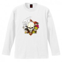 和柄Ｔシャツ　薫煙髑髏　[レディース長袖]|和柄Ｔシャツ [長袖,レディース,通常プリント]|和柄Ｔシャツ [レディース長袖]