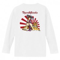 和柄Ｔシャツ　猛虎芸者　[レディース長袖(バックプリント)]|和柄Ｔシャツ [長袖,レディース,バックプリント]|和柄Ｔシャツ [レディース長袖]