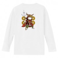 和柄Ｔシャツ　武将猫_幸村　[レディース長袖(バックプリント)]|和柄Ｔシャツ [長袖,レディース,バックプリント]|和柄Ｔシャツ [レディース長袖]