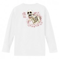 和柄Ｔシャツ　桜がしゃ髑髏　[レディース長袖(バックプリント)]|和柄Ｔシャツ [長袖,レディース,バックプリント]|和柄Ｔシャツ [レディース長袖]