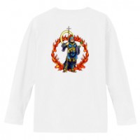 和柄Ｔシャツ　業火毘沙門天　[レディース長袖(バックプリント)]|和柄Ｔシャツ [長袖,レディース,バックプリント]|和柄Ｔシャツ [レディース長袖]