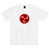 和柄家紋Ｔシャツ　土方左三ツ巴　[レディース半袖]|和柄家紋_通常プリント|和柄家紋Ｔシャツ[レディース半袖]