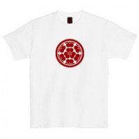 和柄家紋Ｔシャツ　長宗我部七ツ片喰　[レディース半袖]|和柄家紋_通常プリント|和柄家紋Ｔシャツ[レディース半袖]
