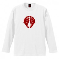 和柄家紋Ｔシャツ　大友抱き杏葉　[メンズ長袖]|和柄家紋_通常プリント|和柄家紋Ｔシャツ[メンズ長袖]