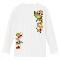 和柄Ｔシャツ　和花扇紋様　[メンズ長袖(バックプリント)]|和柄Ｔシャツ [長袖,メンズ,バックプリント]|和柄Ｔシャツ [メンズ長袖]