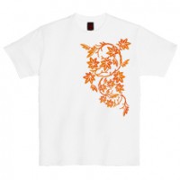 和柄Ｔシャツ　紅葉紋様　[レディース半袖]|和柄Ｔシャツ [半袖,レディース,通常プリント]|和柄Ｔシャツ [レディース半袖]