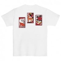 和柄Ｔシャツ　花札猪鹿蝶　[レディース半袖(バックプリント)]|和柄Ｔシャツ [半袖,レディース,バックプリント]|和柄Ｔシャツ [レディース半袖]