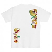 和柄Ｔシャツ　和花扇紋様　[レディース半袖(バックプリント)]|和柄Ｔシャツ [半袖,レディース,バックプリント]|和柄Ｔシャツ [レディース半袖]