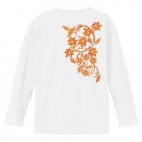 和柄Ｔシャツ　紅葉紋様　[レディース長袖(バックプリント)]|和柄Ｔシャツ [長袖,レディース,バックプリント]|和柄Ｔシャツ [レディース長袖]