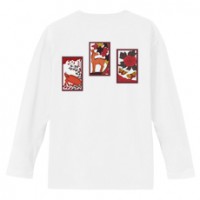 和柄Ｔシャツ　花札猪鹿蝶　[レディース長袖(バックプリント)]|和柄Ｔシャツ [長袖,レディース,バックプリント]|和柄Ｔシャツ [レディース長袖]