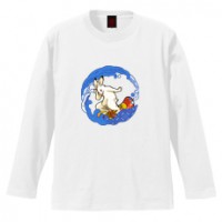 和柄Ｔシャツ　鳥獣戯画_波乗兎　[メンズ長袖]|和柄Ｔシャツ [長袖,メンズ,通常プリント]|和柄Ｔシャツ [メンズ長袖]
