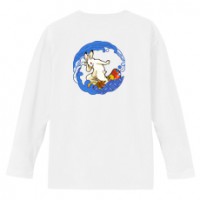 和柄Ｔシャツ　鳥獣戯画_波乗兎　[メンズ長袖(バックプリント)]|和柄Ｔシャツ [長袖,メンズ,バックプリント]|和柄Ｔシャツ [メンズ長袖]