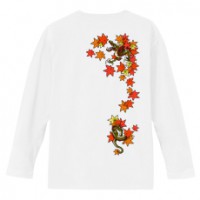 和柄Ｔシャツ　龍神紅葉　[メンズ長袖(バックプリント)]|和柄Ｔシャツ [長袖,メンズ,バックプリント]|和柄Ｔシャツ [メンズ長袖]