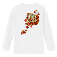 和柄Ｔシャツ　秋虎紅葉　[メンズ長袖(バックプリント)]|和柄Ｔシャツ [長袖,メンズ,バックプリント]|和柄Ｔシャツ [メンズ長袖]