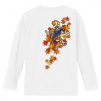 和柄Ｔシャツ　流水紅葉鯉　[メンズ長袖(バックプリント)]|和柄Ｔシャツ [長袖,メンズ,バックプリント]|和柄Ｔシャツ [メンズ長袖]