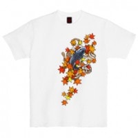 和柄Ｔシャツ　流水紅葉鯉　[レディース半袖]|和柄Ｔシャツ [半袖,レディース,通常プリント]|和柄Ｔシャツ [レディース半袖]