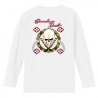 和柄Ｔシャツ　髑髏海賊旗　[レディース長袖(バックプリント)]|和柄Ｔシャツ [長袖,レディース,バックプリント]|和柄Ｔシャツ [レディース長袖]