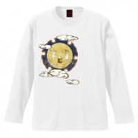 和柄Ｔシャツ　鳥獣戯画_月見兎　[メンズ長袖]|和柄Ｔシャツ [長袖,メンズ,通常プリント]|和柄Ｔシャツ [メンズ長袖]