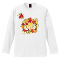 和柄Ｔシャツ　鳥獣戯画_紅葉遊戯　[メンズ長袖]|和柄Ｔシャツ [長袖,メンズ,通常プリント]|和柄Ｔシャツ [メンズ長袖]