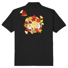 和柄ポロシャツ　鳥獣戯画_紅葉遊戯　[メンズ半袖]|和柄ポロシャツ [メンズ]