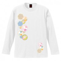 和柄Ｔシャツ　花雪輪紋様　[メンズ長袖]|和柄Ｔシャツ [長袖,メンズ,通常プリント]|和柄Ｔシャツ [メンズ長袖]