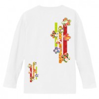 和柄Ｔシャツ　立飾梅紋様　[メンズ長袖(バックプリント)]|和柄Ｔシャツ [長袖,メンズ,バックプリント]|和柄Ｔシャツ [メンズ長袖]