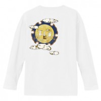 和柄Ｔシャツ　鳥獣戯画_月見兎　[レディース長袖(バックプリント)]|和柄Ｔシャツ [長袖,レディース,バックプリント]|和柄Ｔシャツ [レディース長袖]