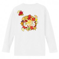 和柄Ｔシャツ　鳥獣戯画_紅葉遊戯　[レディース長袖(バックプリント)]|和柄Ｔシャツ [長袖,レディース,バックプリント]|和柄Ｔシャツ [レディース長袖]