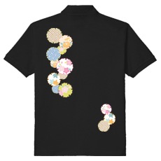 和柄ポロシャツ　花雪輪紋様　[メンズ半袖]|和柄ポロシャツ [メンズ]
