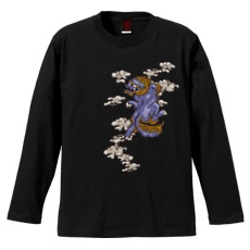 和柄Ｔシャツ　叢雲唐獅子　[メンズ長袖]|和柄Ｔシャツ [長袖,メンズ,通常プリント]|和柄Ｔシャツ [メンズ長袖]