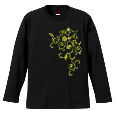 和柄Ｔシャツ　葵唐草　[メンズ長袖]|和柄Ｔシャツ [長袖,メンズ,通常プリント]|和柄Ｔシャツ [メンズ長袖]