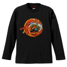 和柄Ｔシャツ　鳳凰円舞　[メンズ長袖]|和柄Ｔシャツ [長袖,メンズ,通常プリント]|和柄Ｔシャツ [メンズ長袖]