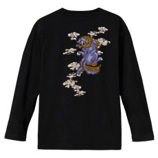 和柄Ｔシャツ　叢雲唐獅子　[メンズ長袖(バックプリント)]|和柄Ｔシャツ [長袖,メンズ,バックプリント]|和柄Ｔシャツ [メンズ長袖]