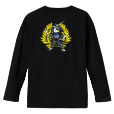 和柄Ｔシャツ　猫武将_政宗　[レディース長袖(バックプリント)]|和柄Ｔシャツ [長袖,レディース,バックプリント]|和柄Ｔシャツ [レディース長袖]