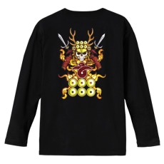 和柄Ｔシャツ　髑髏真田甲冑　[レディース長袖(バックプリント)]|和柄Ｔシャツ [長袖,レディース,バックプリント]|和柄Ｔシャツ [レディース長袖]