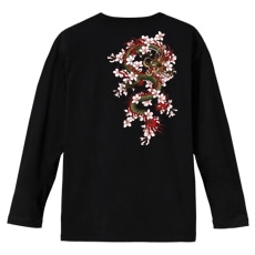 和柄Ｔシャツ　桜昇龍　[メンズ長袖(バックプリント)]|和柄Ｔシャツ [長袖,メンズ,バックプリント]|和柄Ｔシャツ [メンズ長袖]