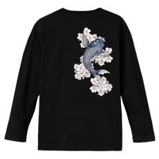 和柄Ｔシャツ　桜昇り鯉　[メンズ長袖(バックプリント)]|和柄Ｔシャツ [長袖,メンズ,バックプリント]|和柄Ｔシャツ [メンズ長袖]